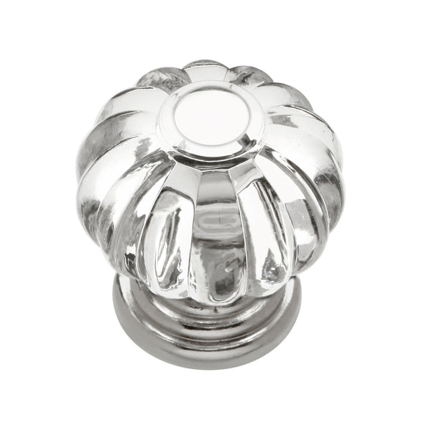 Crystal Palace Knob 1-1/8 Inch Diameter Crysacrylic with Polished Nickel