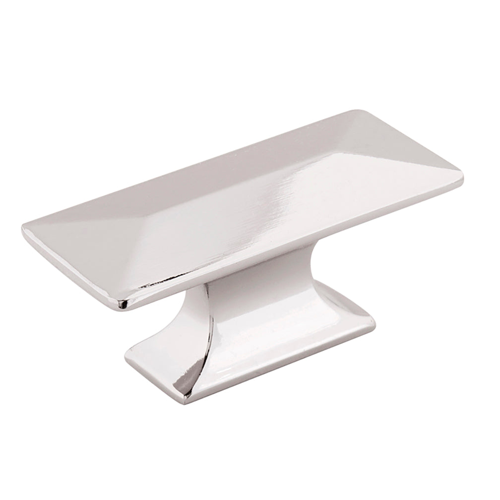 Bungalow Knob 2-5/16 Inch x 1-1/16 Inch Polished Nickel Finish