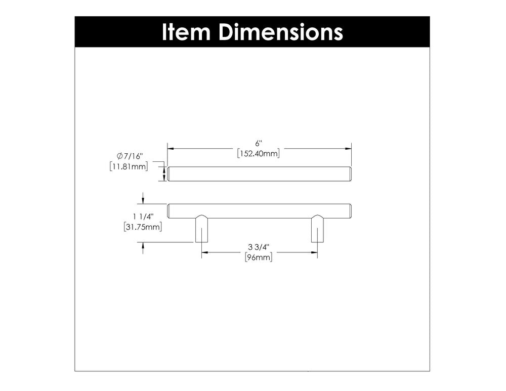 Bar Pull 3-3/4 Inch (96mm) Center to Center Stainless Steel