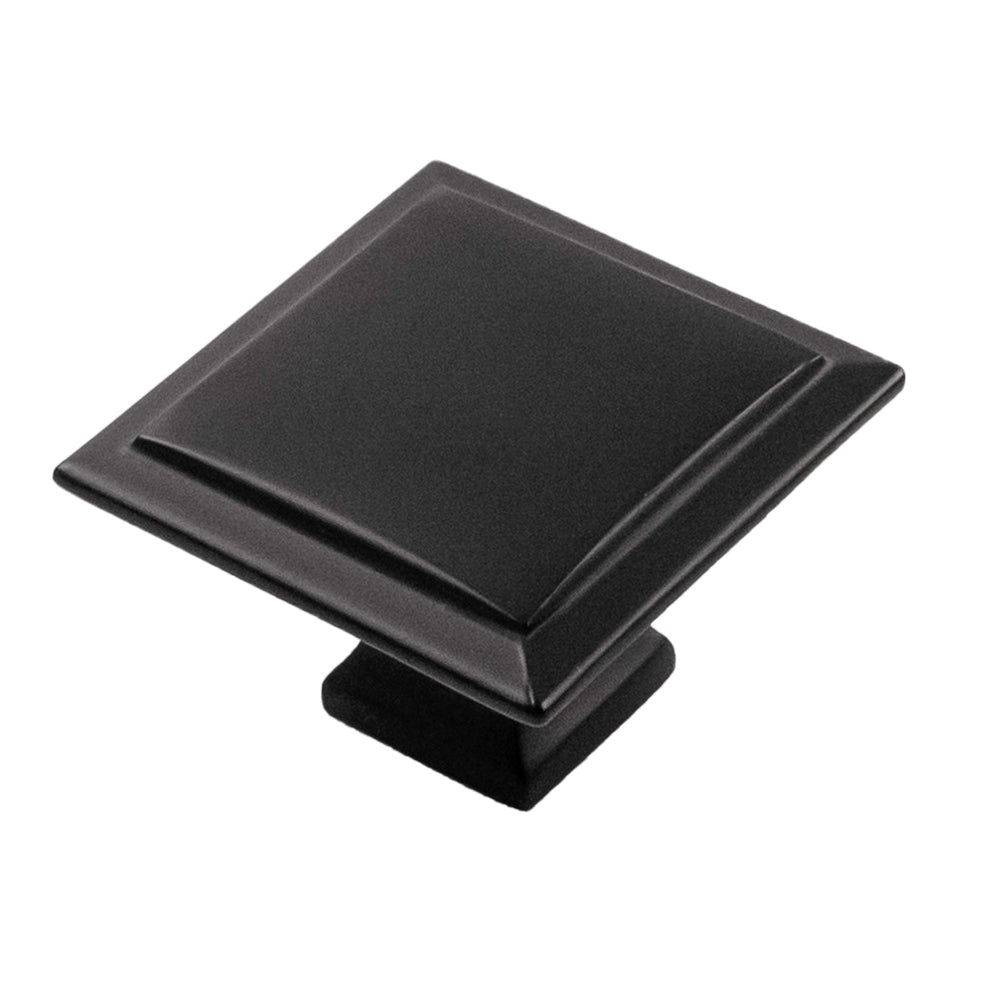 Studio II Knob 1-1/2 Inch Square Matte Black