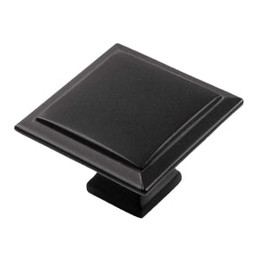 Studio II Knob 1-1/2 Inch Square Matte Black