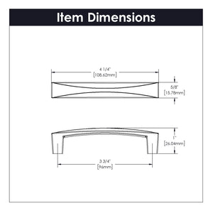 Crest Pull 3-3/4 Inch (96mm) Center to Center Satin Nickel