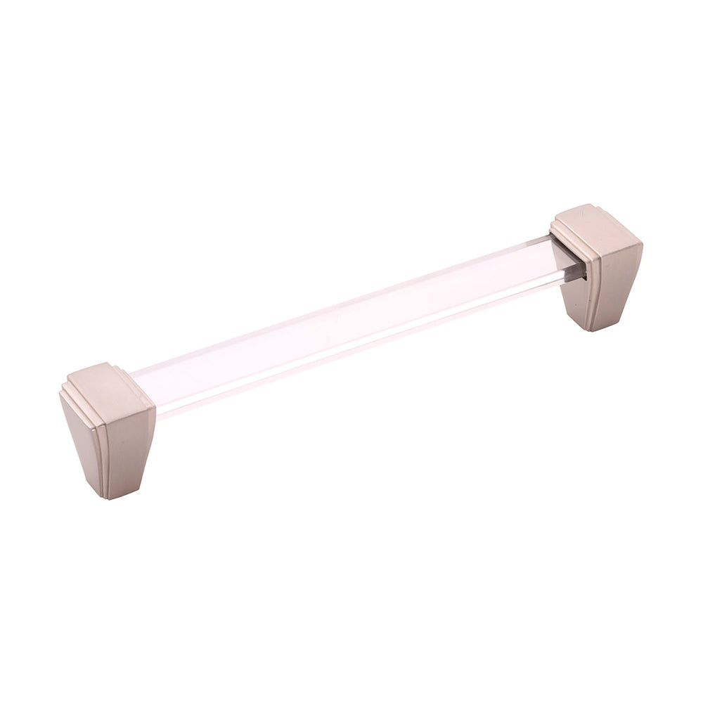 Belleclaire Pull 6-5/16 Inch (160mm) Center to Center Crysacrylic with Satin Nickel