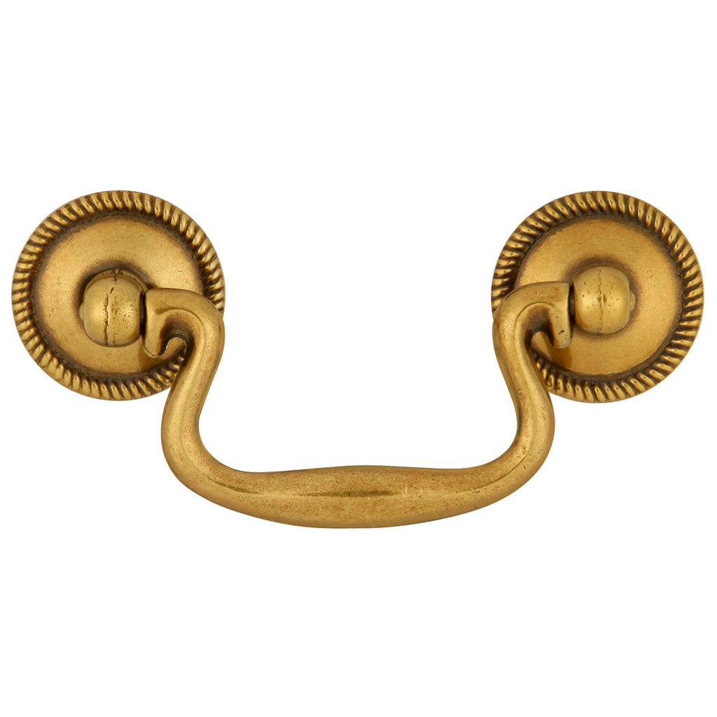 Manor House Rosette Backplate Pull 2-1/2 Inch Center to Center Lancaster Hand Polished Finish