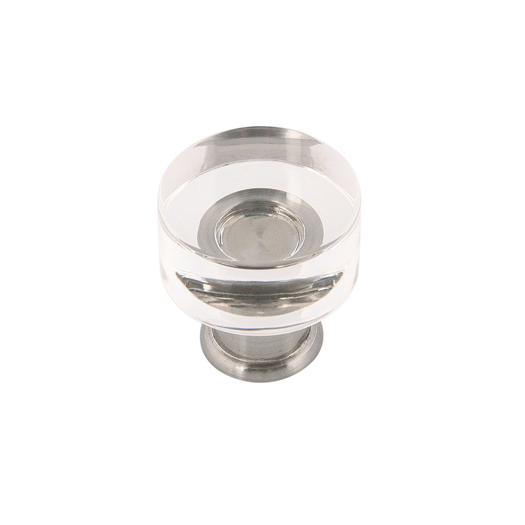 Midway Knob 1 Inch Diameter Crysacrylic with Satin Nickel Finish