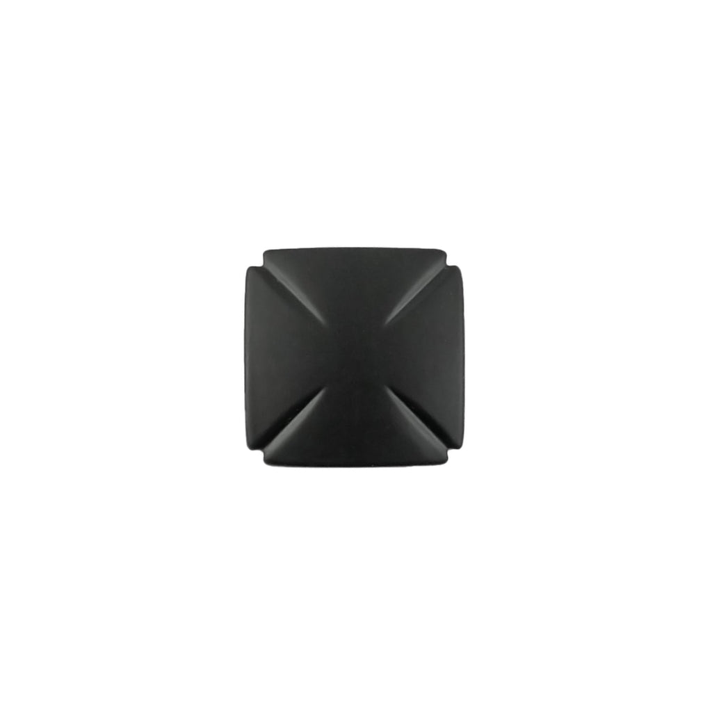 Bridges Knob 1-3/16 Inch Square Matte Black Finish
