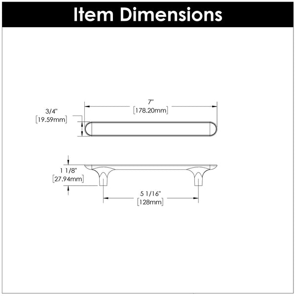 Maven Pull 5-1/16 Inch (128mm) Center to Center Chrome