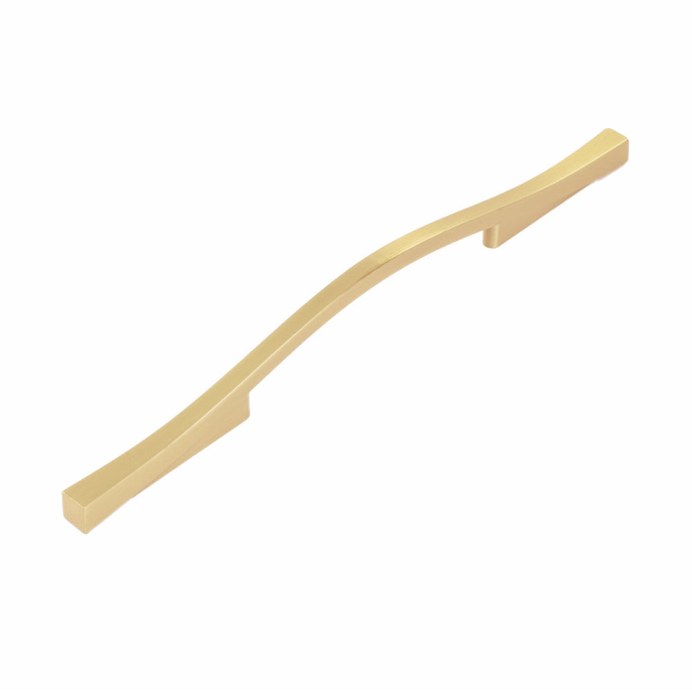 Emerge Pull 5-1/16 Inch (128mm) & 6-5/16 Inch (160mm) Center to Center Brushed Golden Brass
