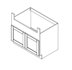 Annapolis Blue 36 in. Wide x 24 in. Deep x 34.5 in. Tall - Farm Sink Base Shaker Cabinet