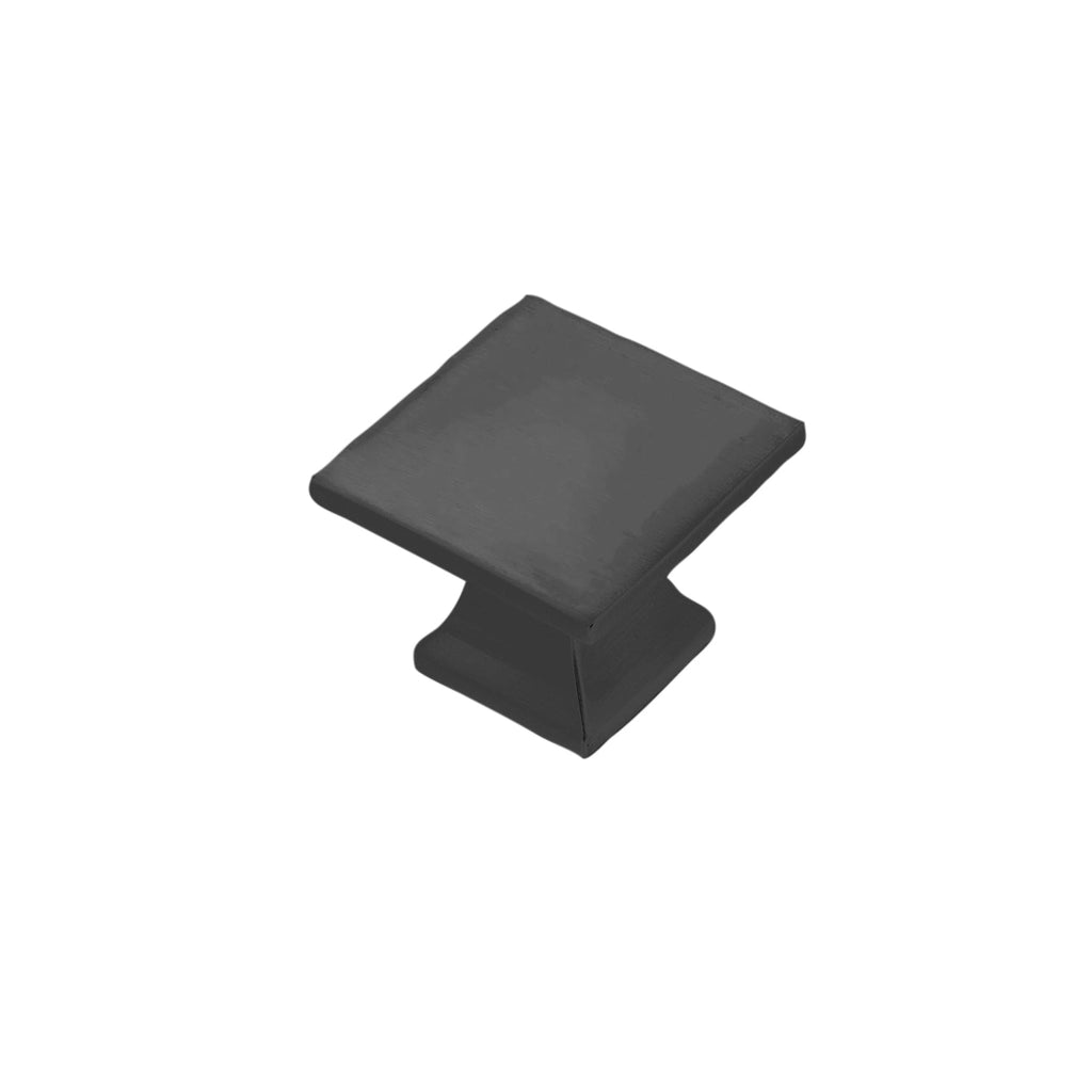 Studio Knob 1-1/4 Inch Square Matte Black Finish