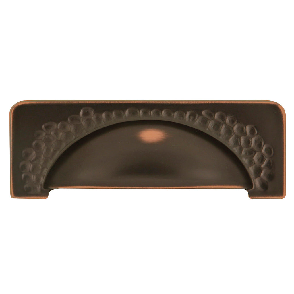 Craftsman Cup Pull 3-3/4 Inch (96mm) Center to Center Oil-Rubbed Bronze Highlighted Finish