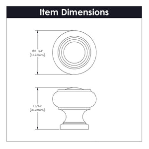 Cottage Knob 1-1/4 Inch Diameter Chrome