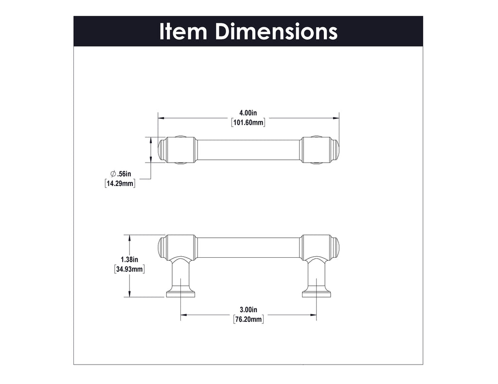 Piper Pull 3 Inch Center to Center Satin Nickel Finish