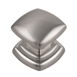 Euro-Contemporary Knob 1-1/4 Inch Square Satin Nickel