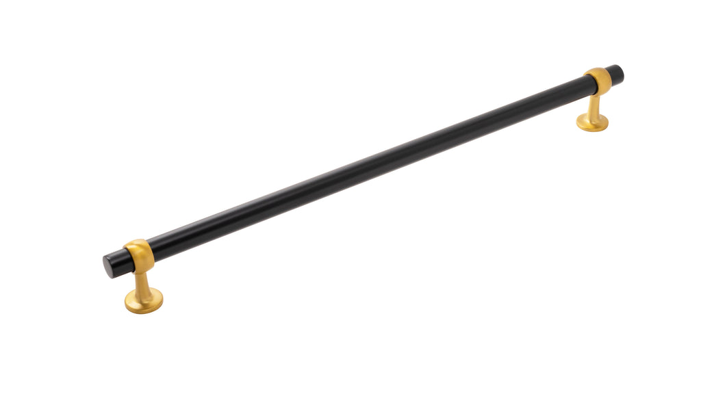 Ostia Appliance Pull 18 Inch Center to Center Matte Black & Brushed Golden Brass Finish
