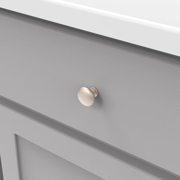 Worthington Knob 1-1/8 Inch Diameter Satin Nickel Finish (10 Pack)