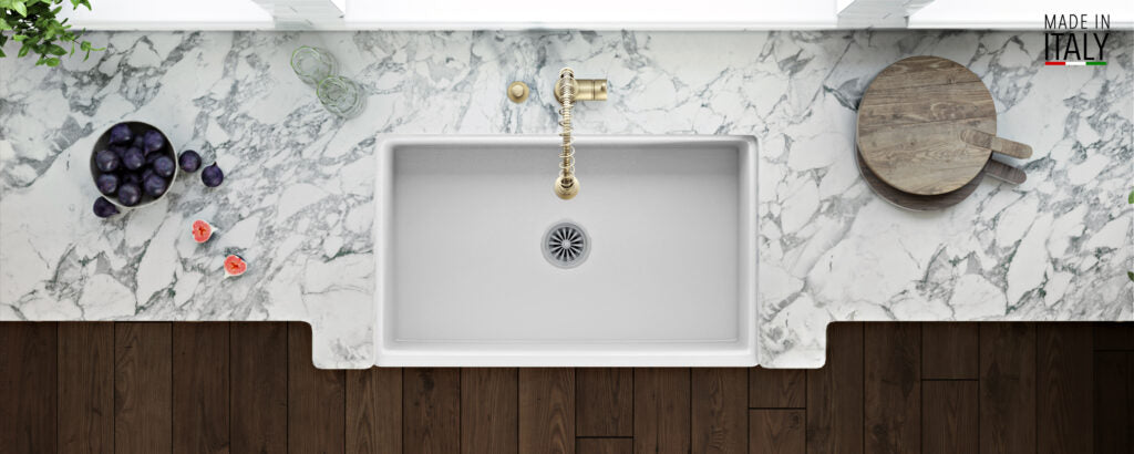 33" Fireclay Reversible Single Basin Farmhouse Sink