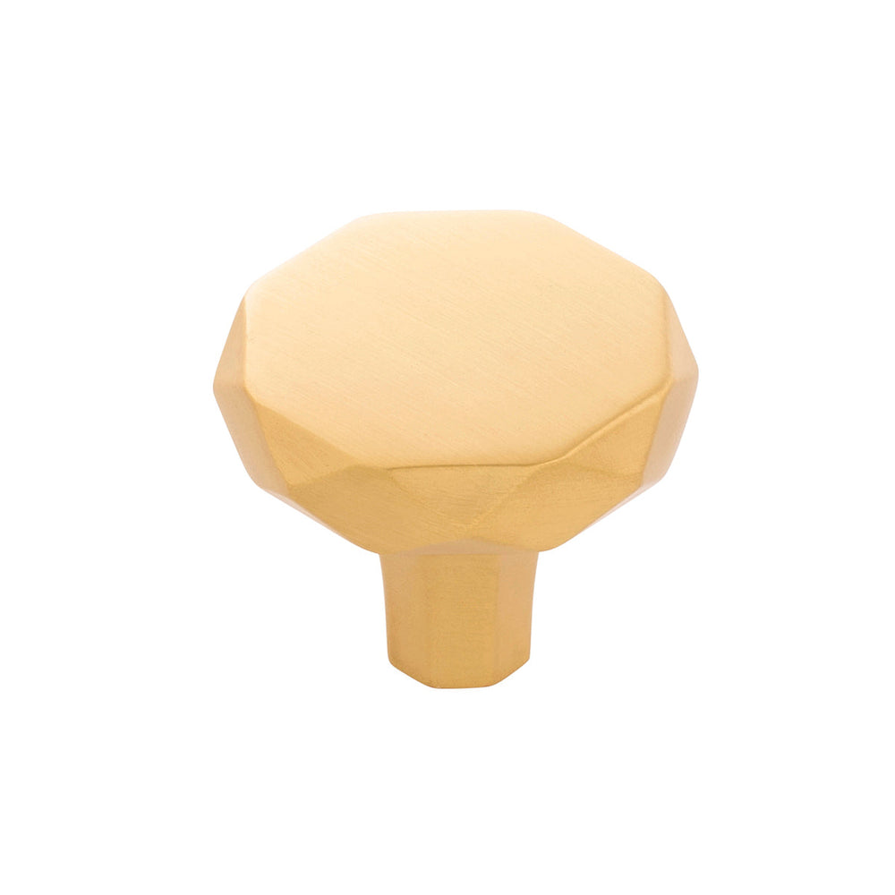 Karat Knob 1-1/4 Inch Diameter Brushed Golden Brass