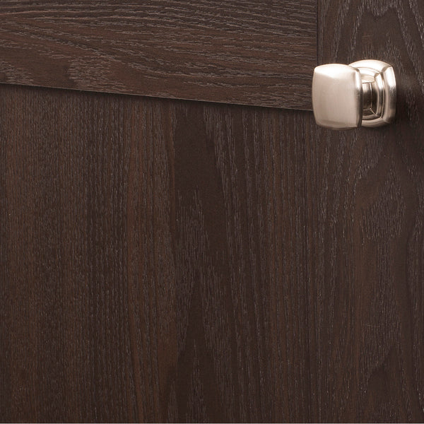 Euro-Contemporary Knob 1-1/4 Inch Square Satin Nickel