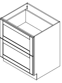 Platinum Grey Shaker 30 in. 2-Drawer Base Cabinet