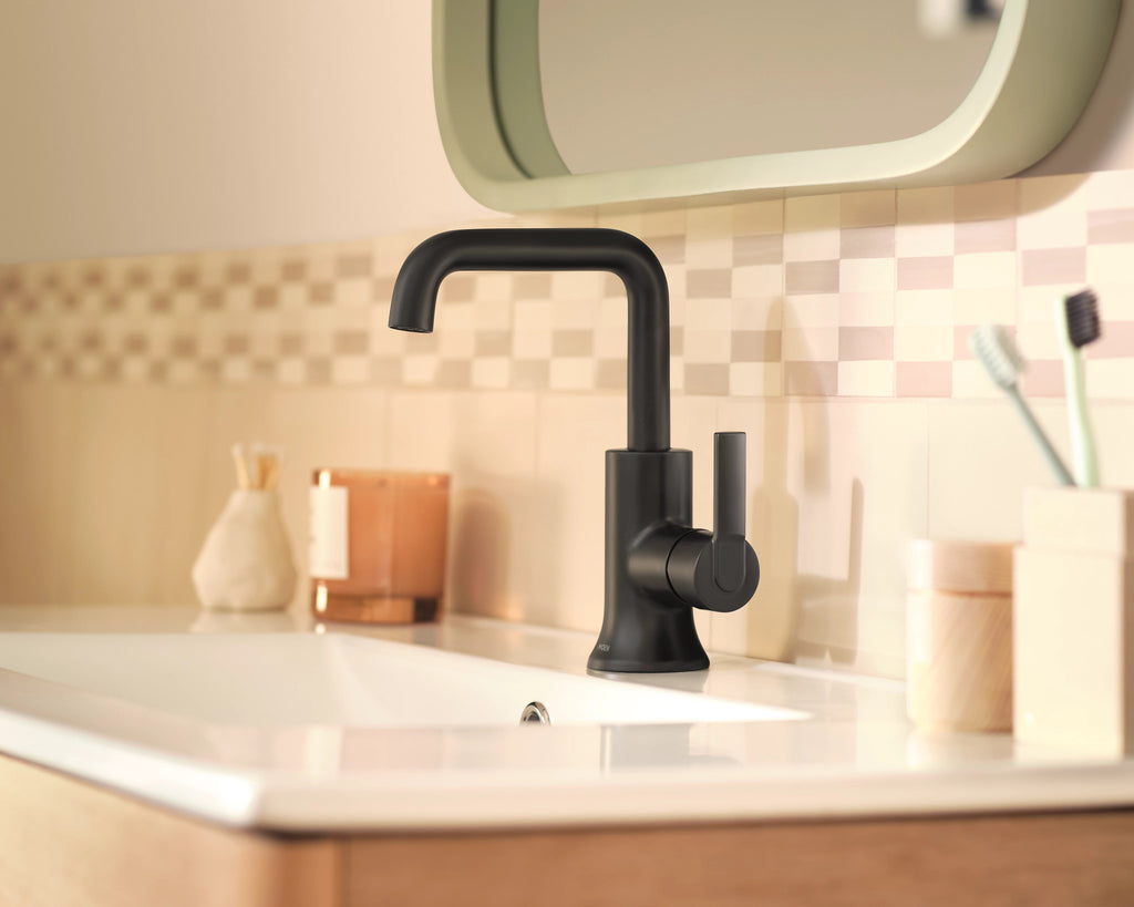 MOEN® Zyla™  One-Handle Matte Black High-Arc Bathroom Faucet