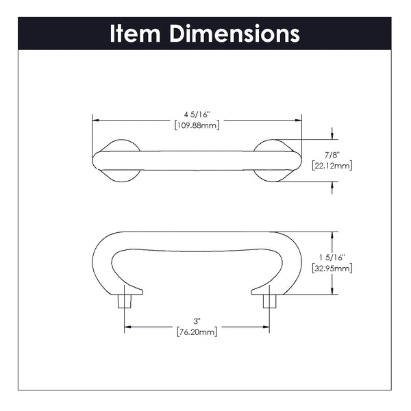Craftsman Pull 3 Inch Center to Center Chrome