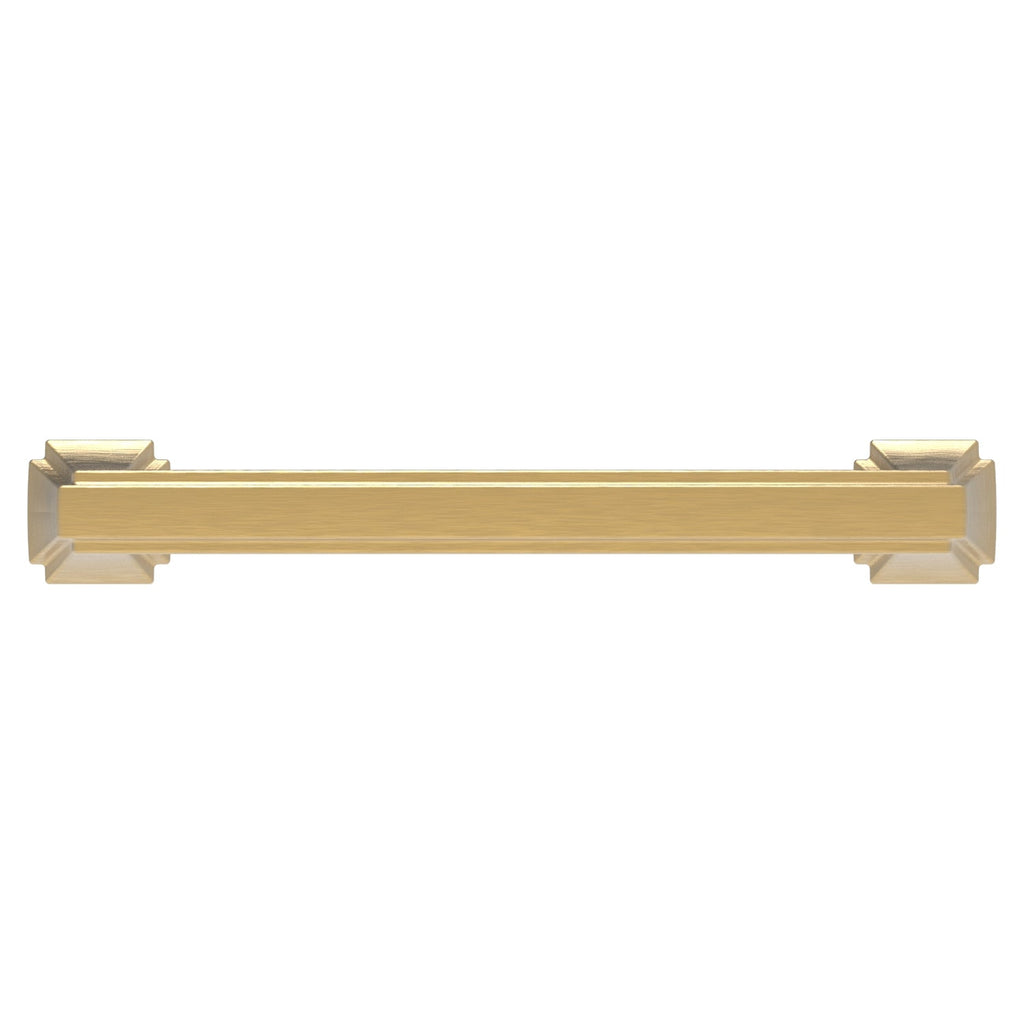 Bridges Pull 3-3/4 Inch (96mm) Center to Center Brushed Golden Brass Finish
