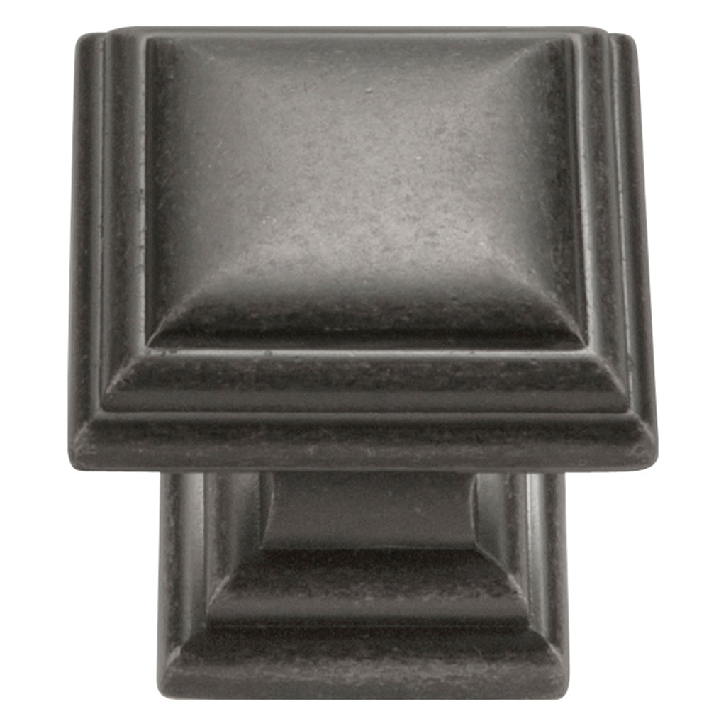 Somerset Knob 1-1/16 Inch Square Black Nickel Vibed Finish