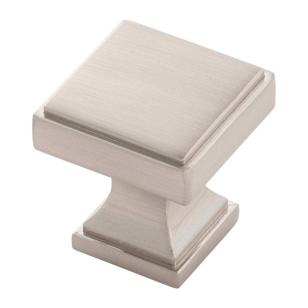 Brownstone Knob 1-1/8 Inch Square Satin Nickel Finish