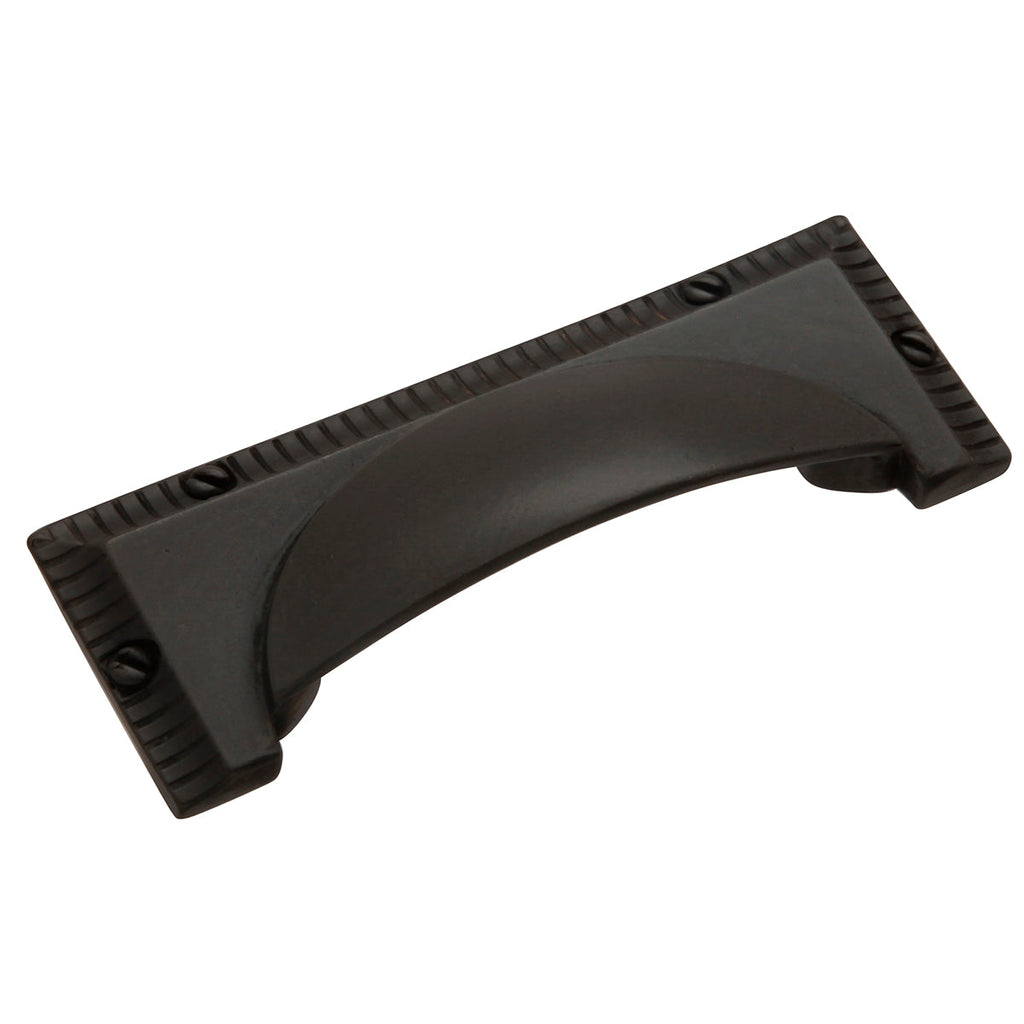 Vintage 1900 Cup Pull 3 Inch Center to Center Black Iron Finish