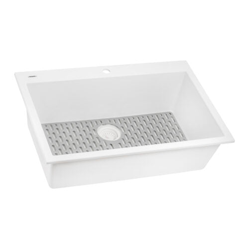 Granite Topmount 30x20 Single Basin Sink Artic White