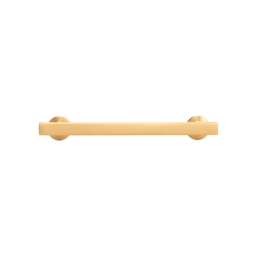 Woodward Pull 5-1/16 Inch (128mm) Center to Center Brushed Golden Brass Finish