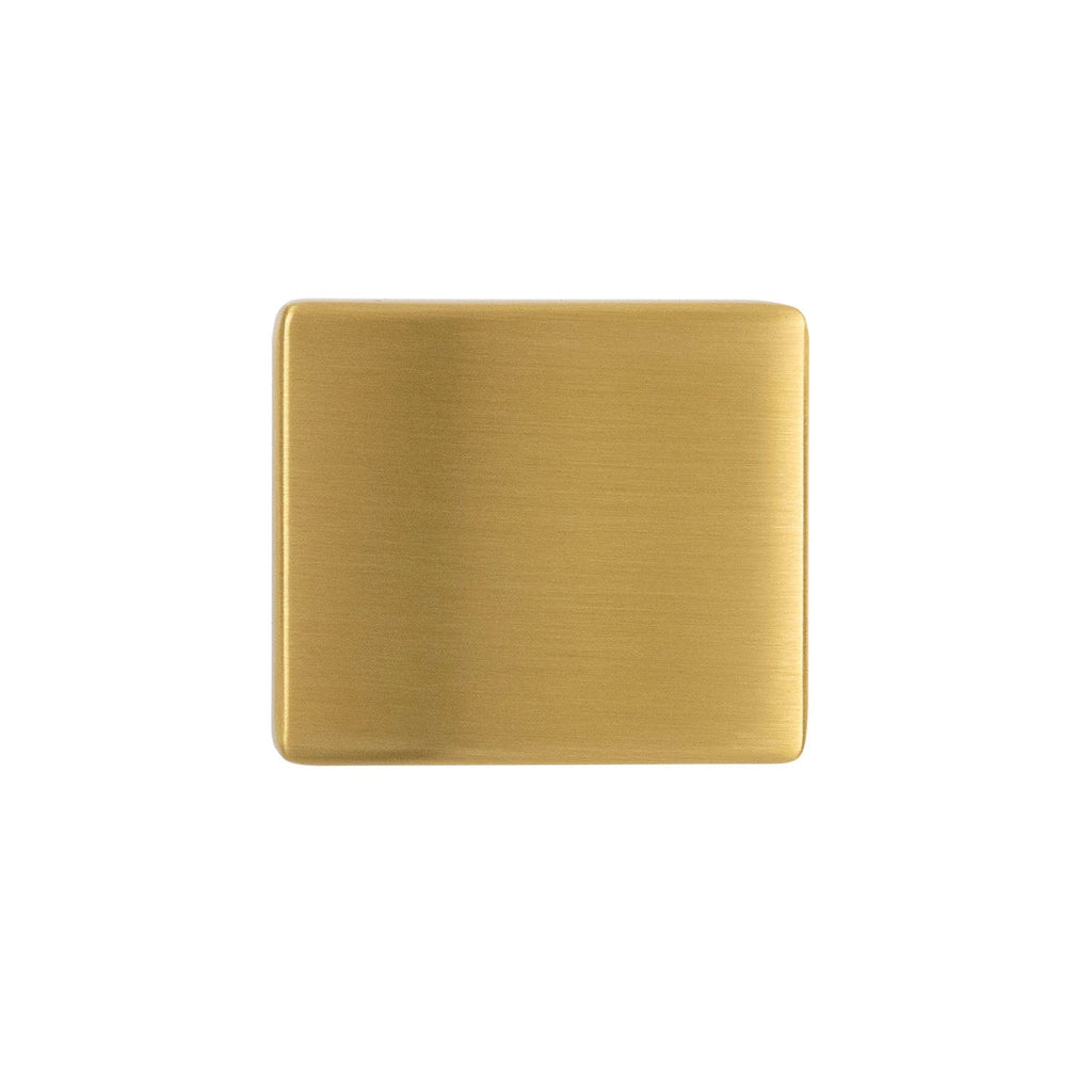 Forge Knob 1-7/16 Inch X 1-1/4 Inch Brushed Golden Brass Finish