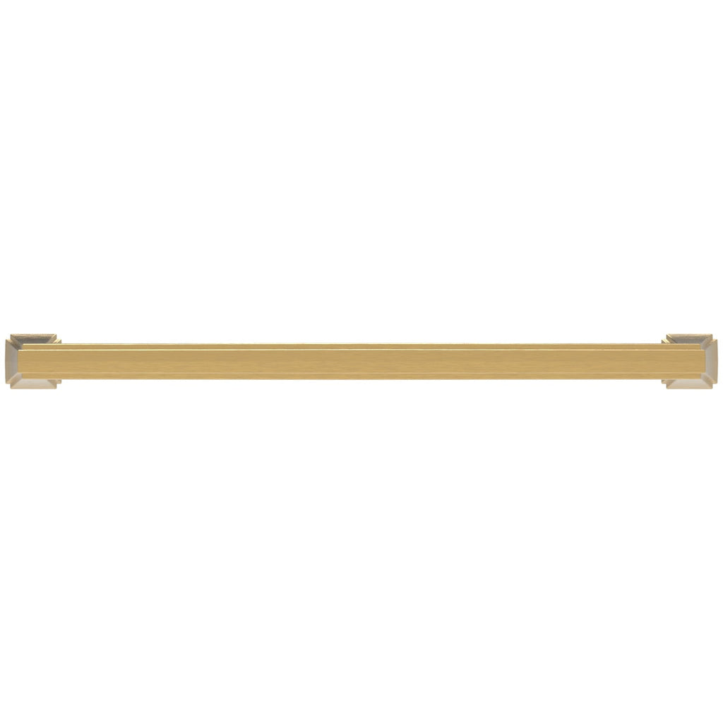 Bridges Pull 8-13/16 Inch (224mm) Center to Center Brushed Golden Brass Finish