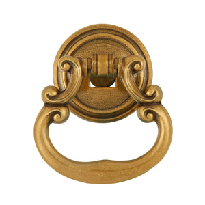 Manor House Ring Pull 1-3/4 Inch x 1-1/2 Inch Lancaster Hand Polished