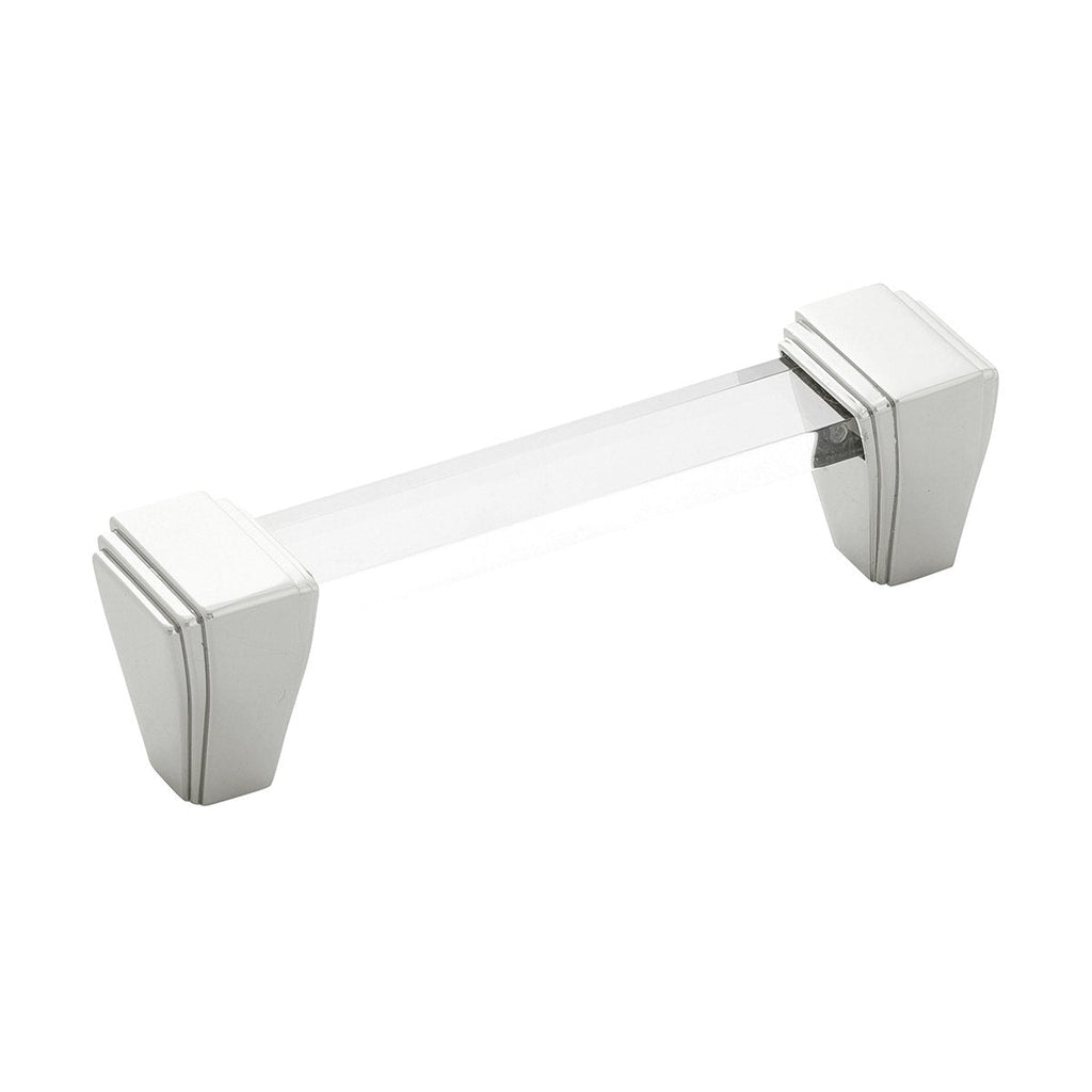 Belleclaire Pull 3-3/4 Inch (96mm) Center to Center Crysacrylic with Polished Nickel Finish