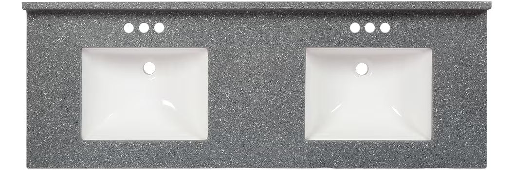 Midnight Chrome Vanity Countertop Unit