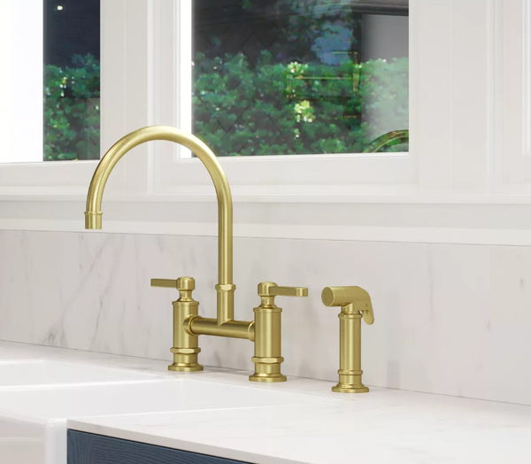 Port Haven 2-Handle Kitchen Faucet Brushed Gold
