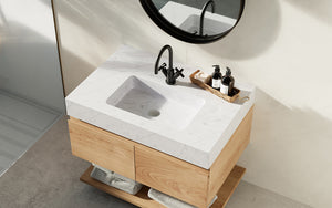 Corsica Gold Rio Blanco Floating Vanity