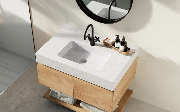 Corsica Gold Rio Blanco Floating Vanity