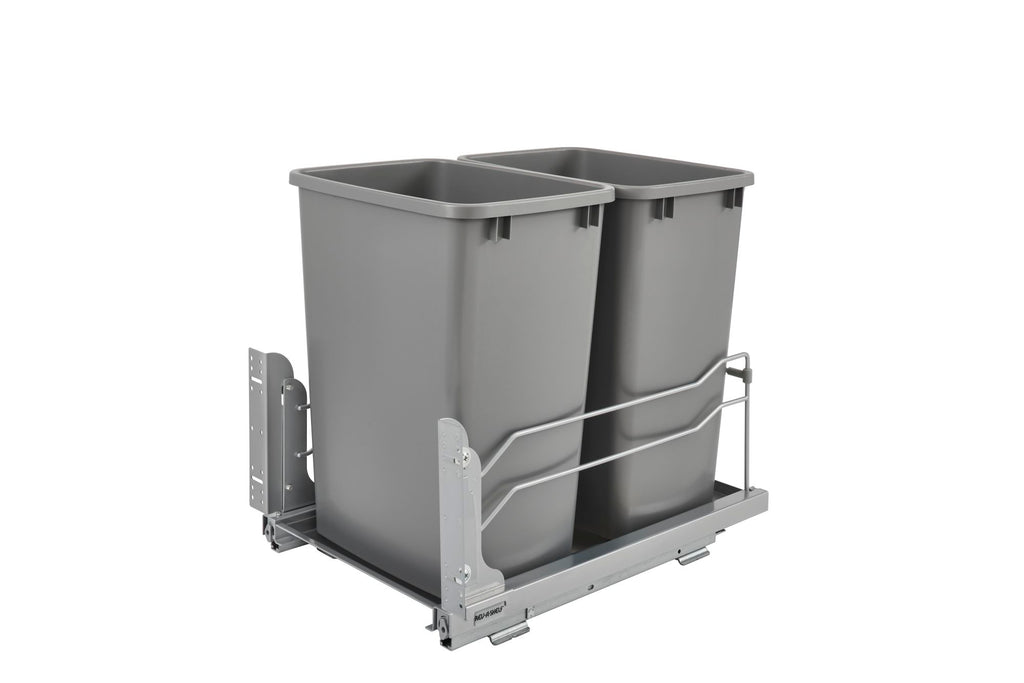 Euro Pullout Waste Basket Double 18''