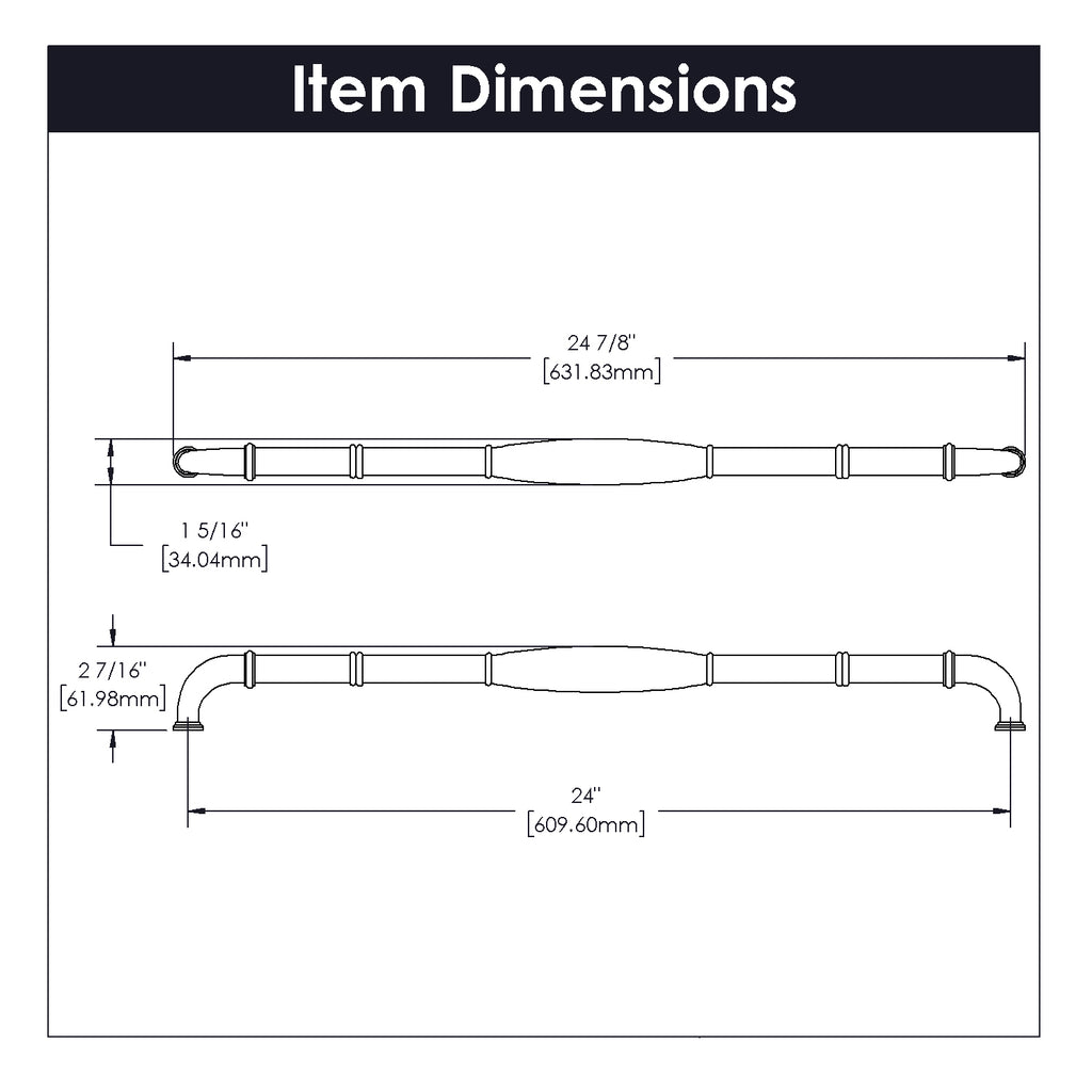 Williamsburg Appliance Pull, 24" C/C - CTG3516