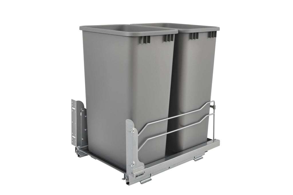 Euro Pullout Full Height Waste Basket Double 18''