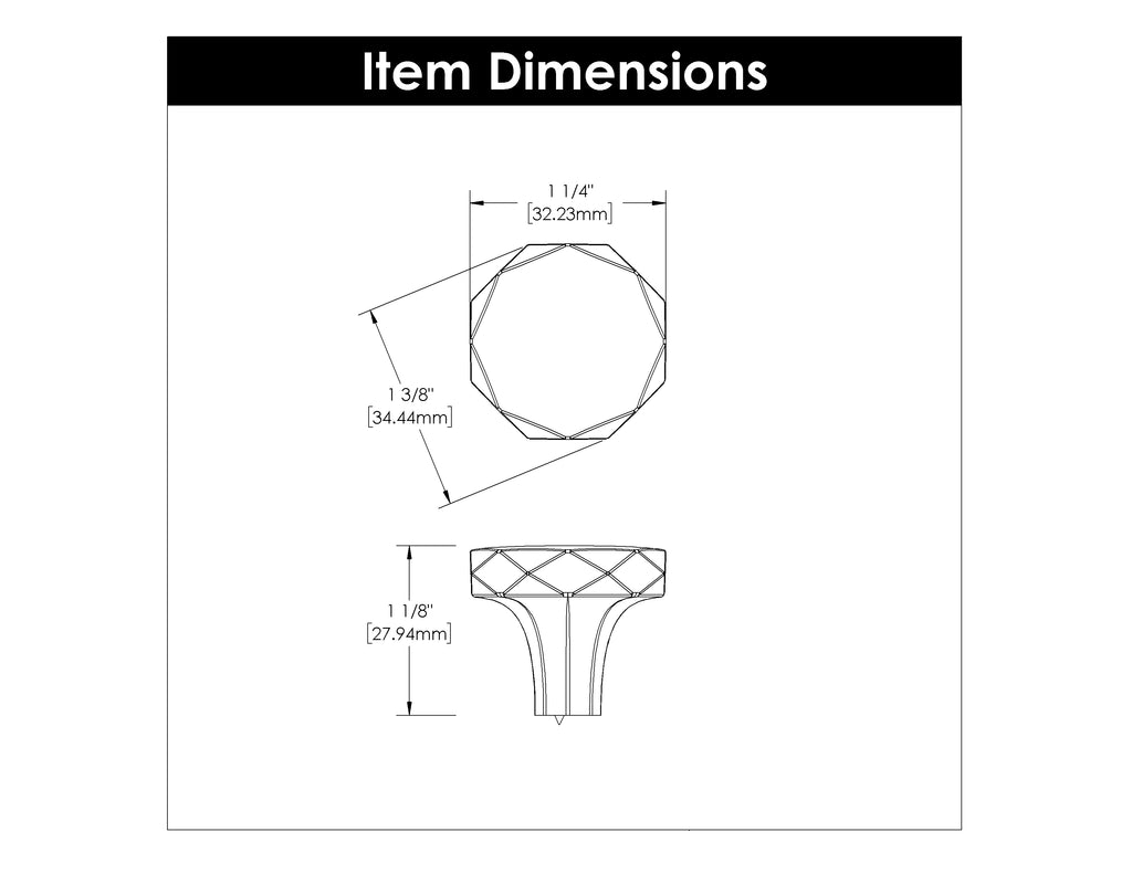 Karat Knob, 1-1/4" DIA. - CTG302