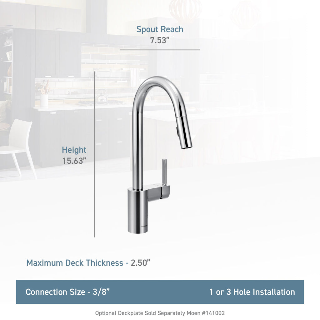 MOEN® Black Stainless Pull Down Kitchen Faucet