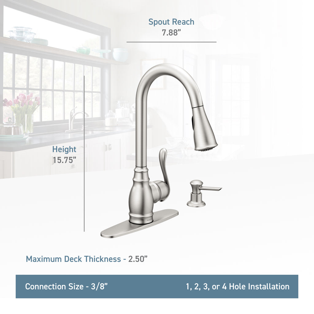 Moen® MD Bronze Traditional Pull Down Kitchen Faucet