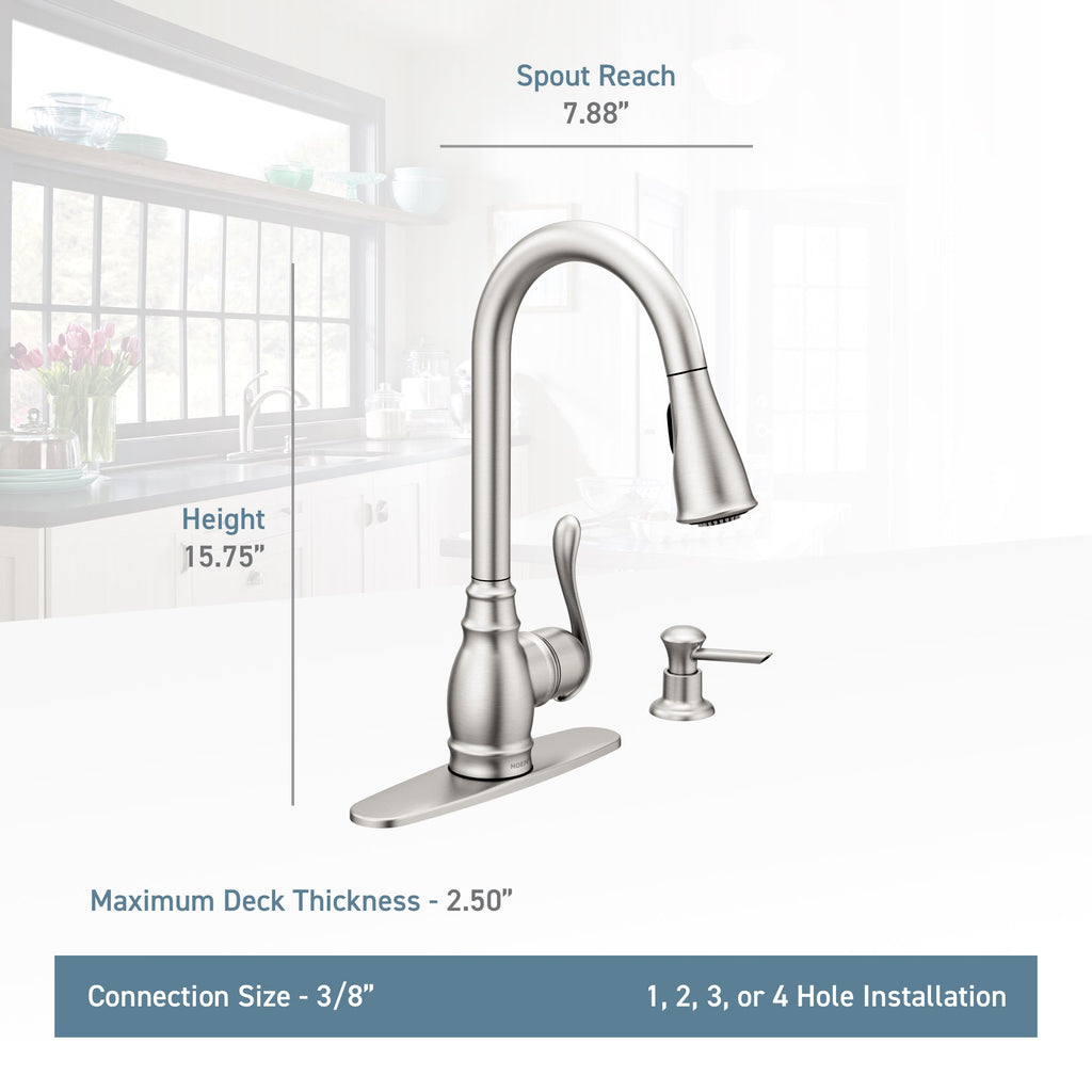 Moen® MD SS Traditional Pull Down Kitchen Faucet