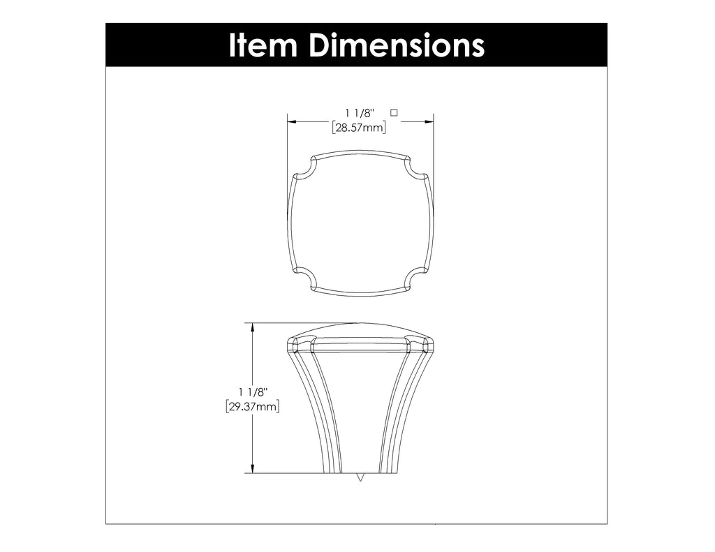 Veranda Knob, 1-1/8" SQ. - CTG317