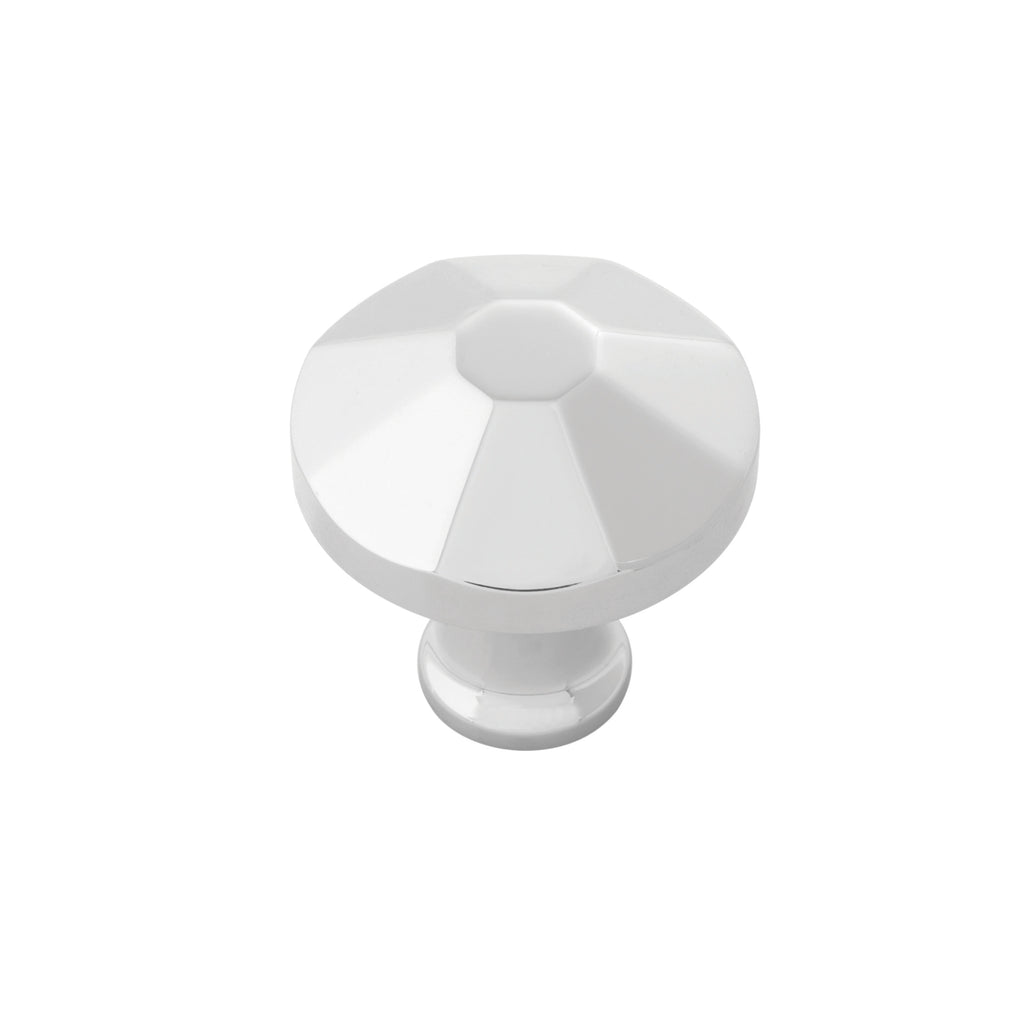 Facette Collection Knob 1-3/8 Inch Diameter Polished Nickel Finish