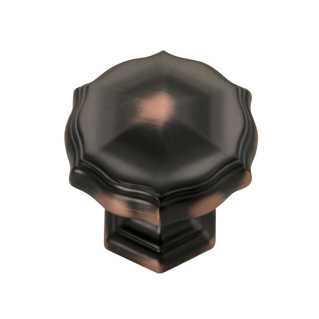 Verona Collection Knob 1-5/16 Inch Diameter Oil-Rubbed Bronze Highlighted Finish